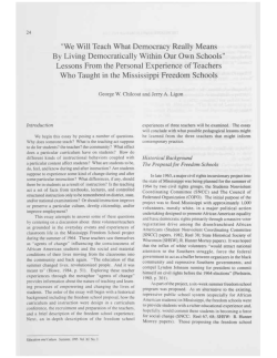 We Will Teach what Democracy Really Means by - Purdue e-Pubs