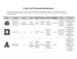 Chart of Protestant Reformers