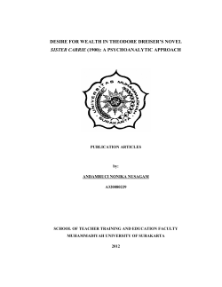 DESIRE SISTER FOR WE CARRIE ( EALTH IN (1900): A N THEOD