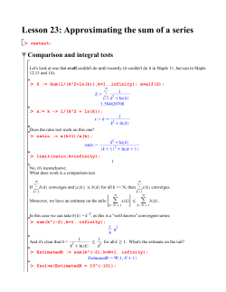 Lesson 23: Approximating the sum of a series