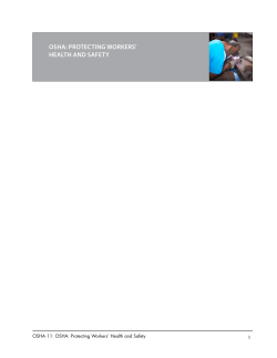 OSHA: PrOtecting WOrkerS` HeAltH And SAfety