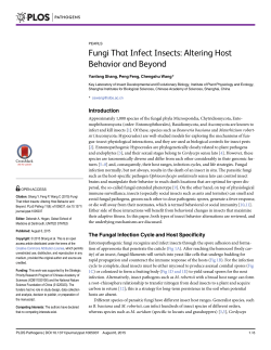 Fungi That Infect Insects: Altering Host Behavior and Beyond