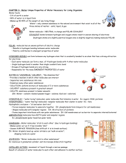 Chapter 3 Notes Water Chemistry - Bremen High School District 228