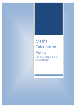 Maths Calculation Policy (KS1 and 2)