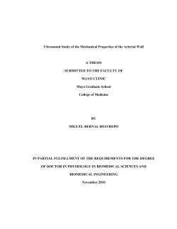 i Ultrasound Study of the Mechanical Properties of the Arterial Wall A