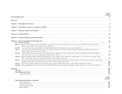 "A New Generation of Schools" Facilities Master Plan