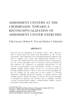 Assessment centers at the crossroads: Toward a