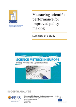 Measuring scientific performance for improved policy making