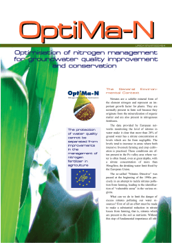 Optimisation of nitrogen management for groundwater quality