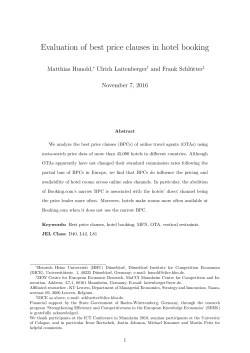 Evaluation of best price clauses in hotel booking