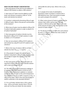 Mass-Volume Percent Concentration