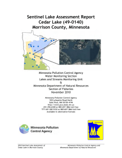 Sentinel Lake Assessment Report Cedar Lake (49