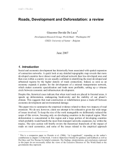 Roads, Development and Deforestation