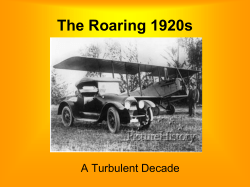 Economic Policies of the 1920s