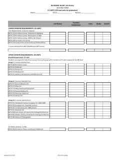BA DEGREE IN ART: Art History ADVISING FORM 48 UNITS (120