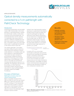 Optical density measurements automatically corrected to a 1