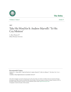 Take His Word for It: Andrew Marvell`s