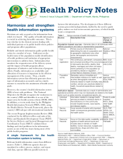 Health Policy Notes