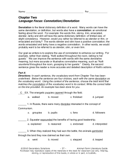 Language Focus: Connotation/Denotation