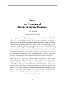 An Overview of Autism Spectrum Disorders