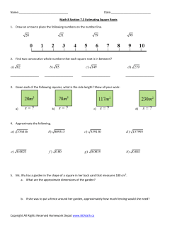 7.3 Estimating Square Roots