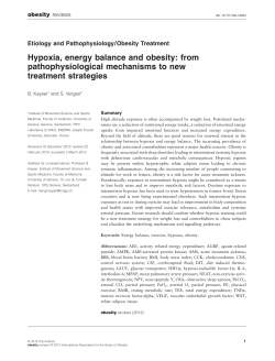 Hypoxia, energy balance and obesity: from pathophysiological