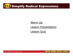 Simplify Radical Expressions