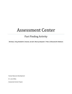 Assessment Center Fact Finding
