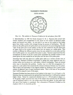 TAMMES`S PROBLEM