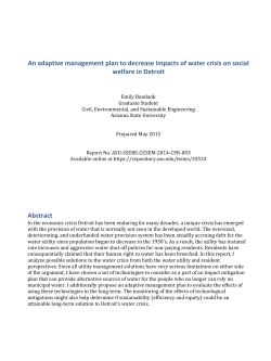 An adaptive management plan to decrease impacts of water crisis