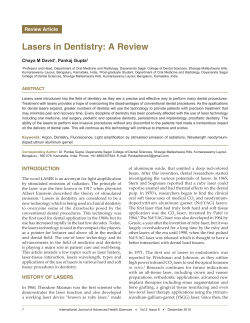 Lasers in Dentistry: A Review