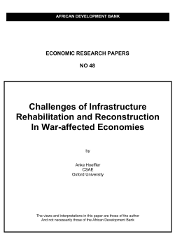 Challenges of Infrastructure Rehabilitation and Reconstruction in