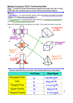 # of Faces Base Figure Rectangular Prism Cube Triangular Prism