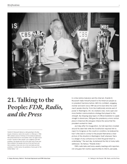 21. Talking to the People: FDR, Radio, and the Press