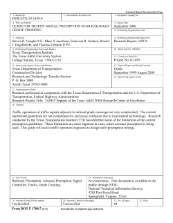 Guide for Traffic Signal Preemption Near Railroad Grade Crossing