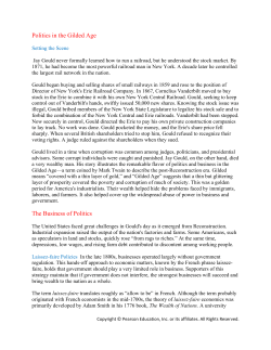 Politics in the Gilded Age The Business of Politics