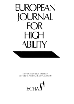 The Nature and Development of Giftedness. A Longitudinal Study.