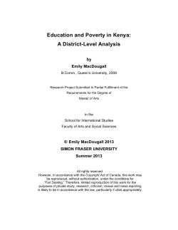 Education and Poverty in Kenya: A District