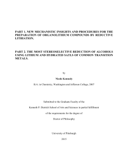 part 1. new mechanistic insights and procedures for the preparation