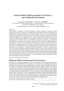 Towards Efficient HPSG Generation for German, a Non