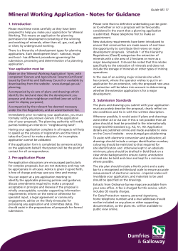 Mineral Working Application - Notes for Guidance