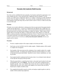 Forensic Soil Analysis Field Exercise