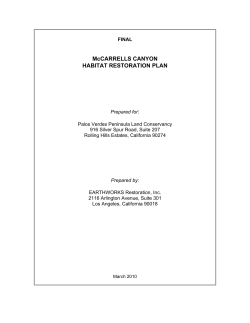 McCARRELLS CANYON HABITAT RESTORATION PLAN