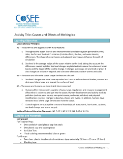 Activity Title: Causes and Effects of Melting Ice
