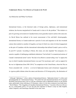 Undiplomatic History - LR Wilson Institute for Canadian History