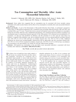 Tea Consumption and Mortality After Acute Myocardial