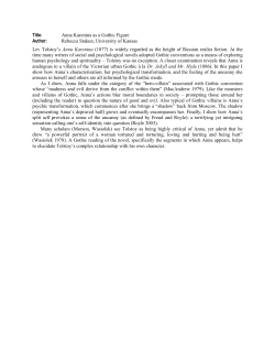 Anna Karenina as a Gothic Figure