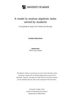 A model to analyse algebraic tasks solved by students