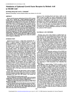 Modulation of Epidermal Growth Factor