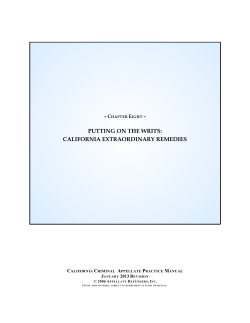 putting on the writs: california extraordinary remedies